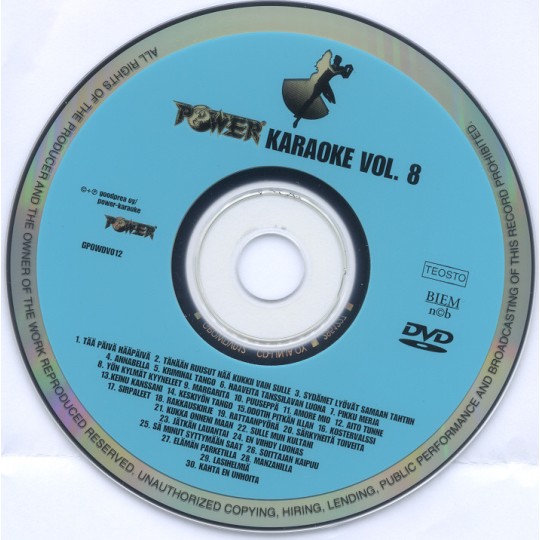 POWER PRO KARAOKE Vol.8 DVD - Tanssikaraoke