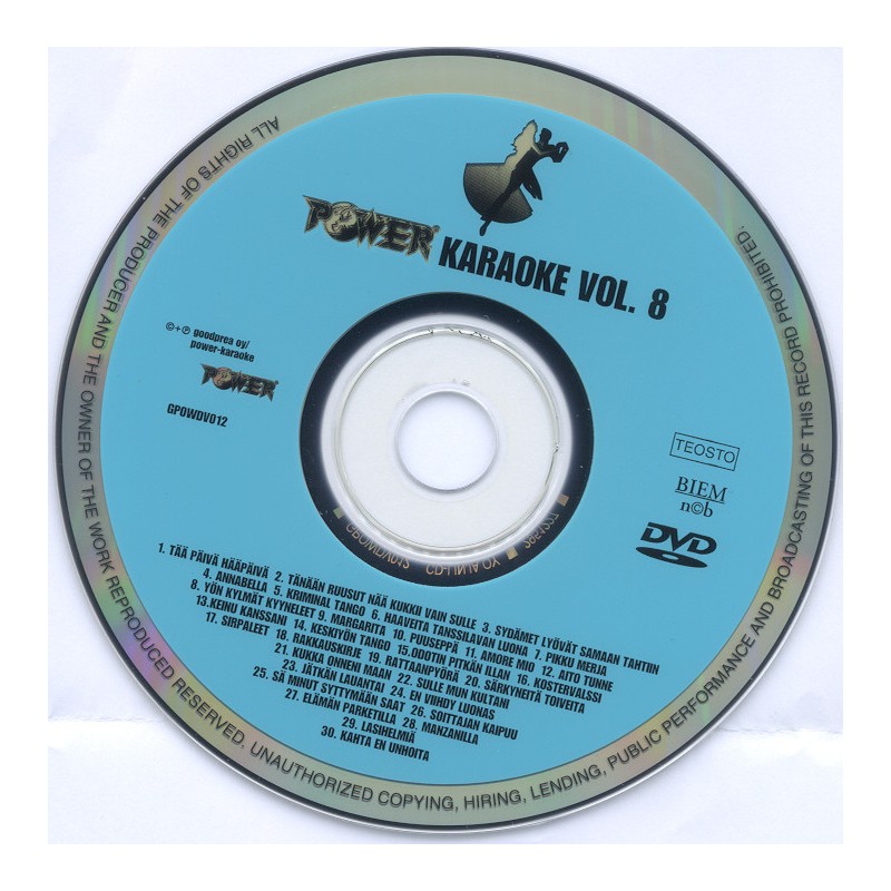 POWER PRO KARAOKE Vol.8 DVD - Tanssikaraoke